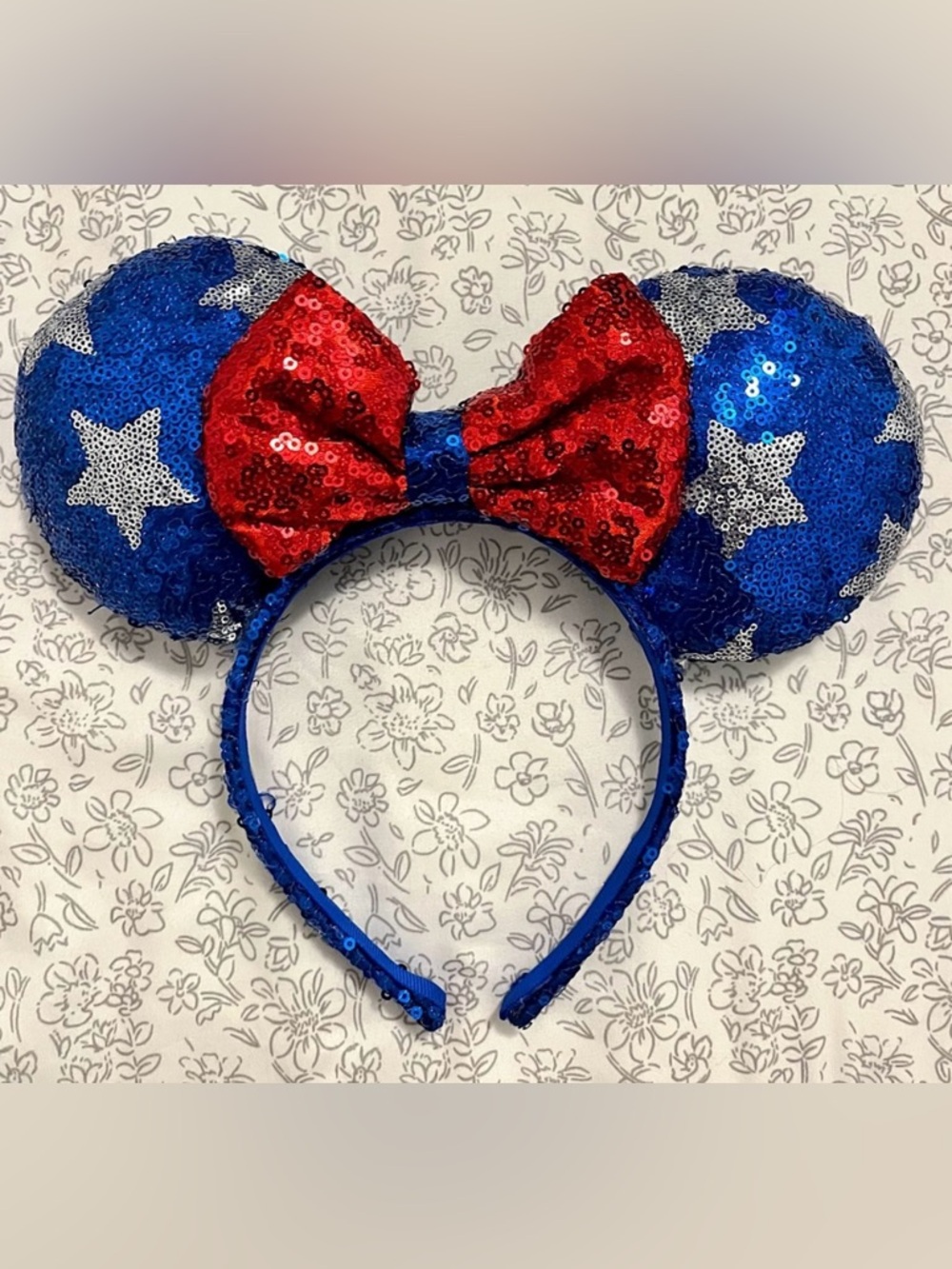Disney Sparkling Blue and Red Minnie Mouse Ears